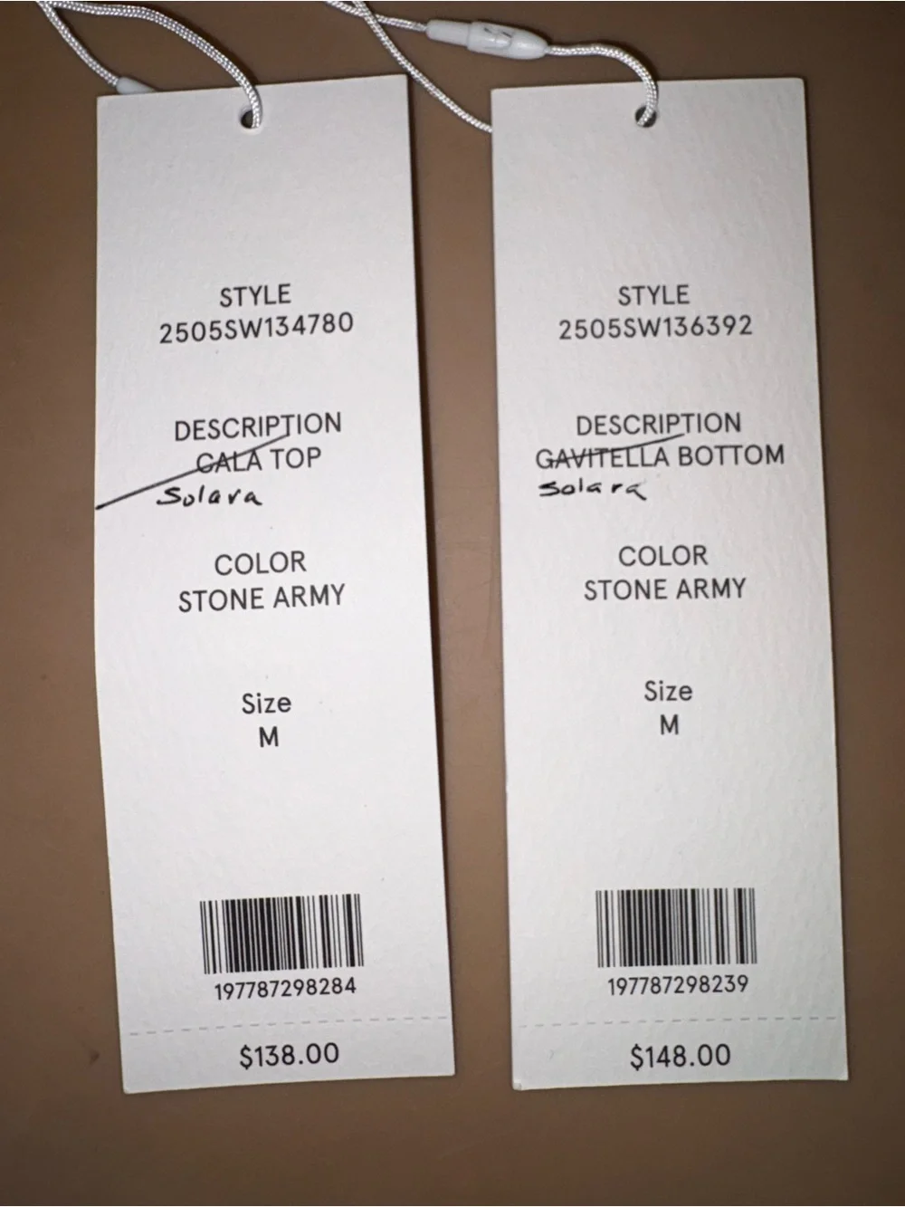Veronica Beard NWT Solara Bikini Top & Bottom set Medium Stone Army Green $286 - Picture 12 of 12